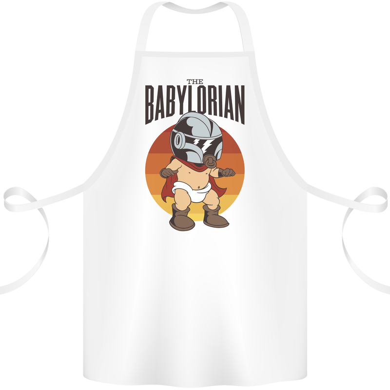 Babylorian Funny Baby Toddler Infant Parody Cotton Apron 100% Organic White