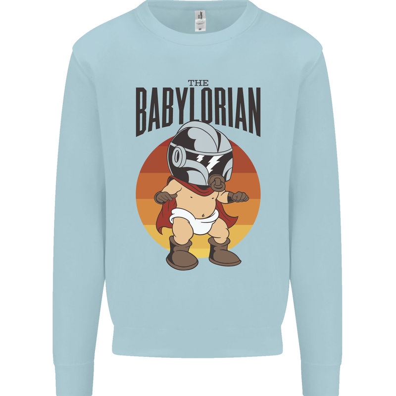 Babylorian Funny Baby Toddler Infant Parody Kids Sweatshirt Jumper Light Blue