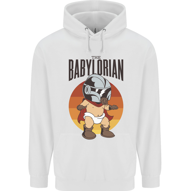 Babylorian Funny Baby Toddler Infant Parody Mens 80% Cotton Hoodie White