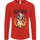 Babylorian Funny Baby Toddler Infant Parody Mens Long Sleeve T-Shirt Red