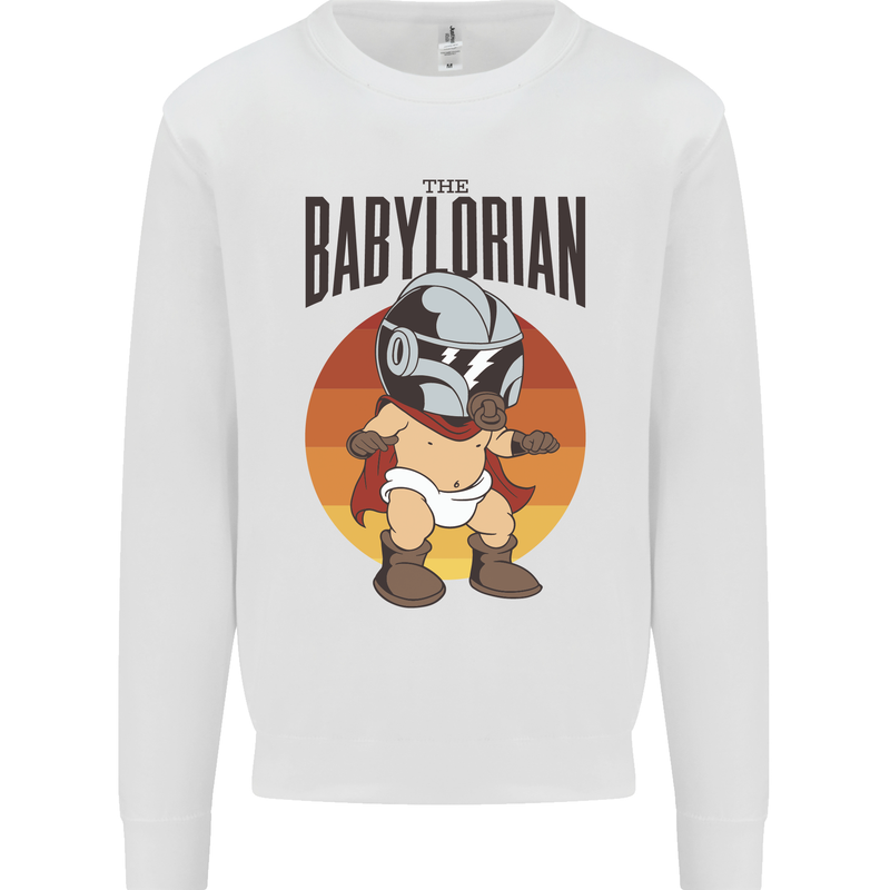 Babylorian Funny Baby Toddler Infant Parody Mens Sweatshirt Jumper White