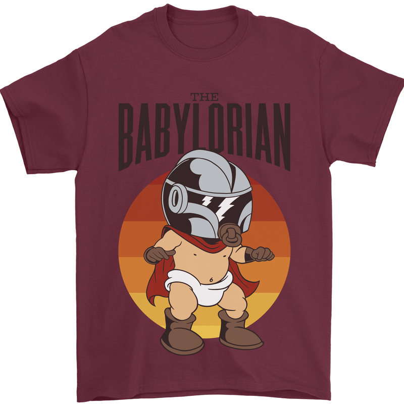 Babylorian Funny Baby Toddler Infant Parody Mens T-Shirt 100% Cotton Maroon