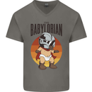 Babylorian Funny Baby Toddler Infant Parody Mens V-Neck Cotton T-Shirt Charcoal
