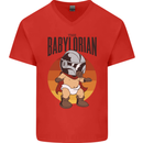 Babylorian Funny Baby Toddler Infant Parody Mens V-Neck Cotton T-Shirt Red