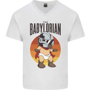 Babylorian Funny Baby Toddler Infant Parody Mens V-Neck Cotton T-Shirt White