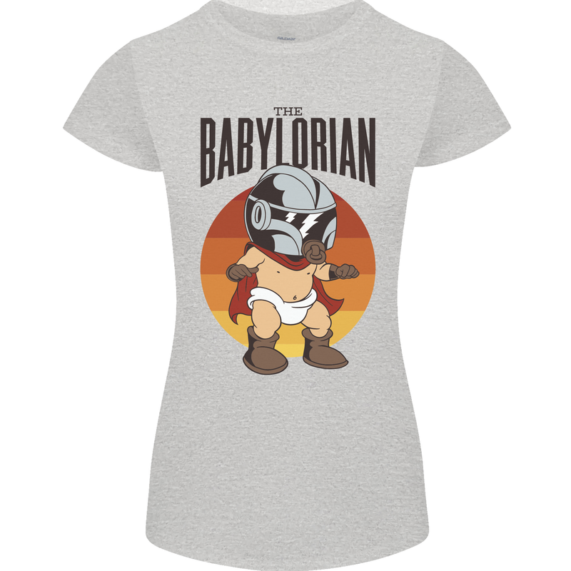 Babylorian Funny Baby Toddler Infant Parody Womens Petite Cut T-Shirt Sports Grey