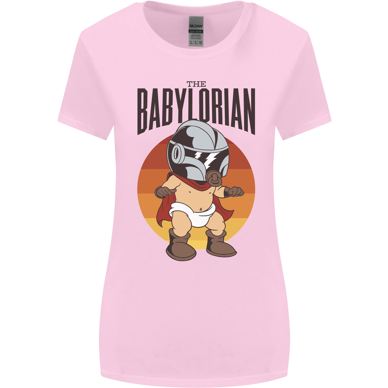 Babylorian Funny Baby Toddler Infant Parody Womens Wider Cut T-Shirt Light Pink