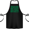 Back on My Bar Stool St. Patrick's Day Cotton Apron 100% Organic Black