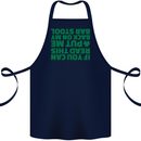 Back on My Bar Stool St. Patrick's Day Cotton Apron 100% Organic Navy Blue