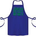Back on My Bar Stool St. Patrick's Day Cotton Apron 100% Organic Royal Blue