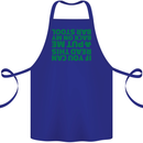 Back on My Bar Stool St. Patrick's Day Cotton Apron 100% Organic Royal Blue