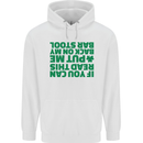 Back on My Bar Stool St. Patrick's Day Mens 80% Cotton Hoodie White