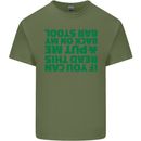 Back on My Bar Stool St. Patrick's Day Mens Cotton T-Shirt Tee Top Military Green