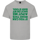 Back on My Bar Stool St. Patrick's Day Mens Cotton T-Shirt Tee Top Sports Grey