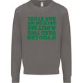 Back on My Bar Stool St. Patrick's Day Mens Sweatshirt Jumper Charcoal