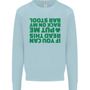 Back on My Bar Stool St. Patrick's Day Mens Sweatshirt Jumper Light Blue