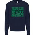 Back on My Bar Stool St. Patrick's Day Mens Sweatshirt Jumper Navy Blue
