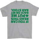 Back on My Bar Stool St. Patrick's Day Mens T-Shirt Cotton Gildan Sports Grey