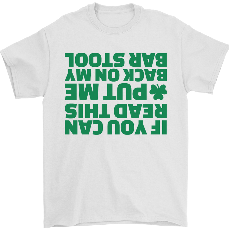 Back on My Bar Stool St. Patrick's Day Mens T-Shirt Cotton Gildan White