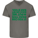 Back on My Bar Stool St. Patrick's Day Mens V-Neck Cotton T-Shirt Charcoal