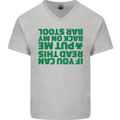 Back on My Bar Stool St. Patrick's Day Mens V-Neck Cotton T-Shirt Sports Grey