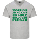 Back on My Bar Stool St. Patrick's Day Mens V-Neck Cotton T-Shirt Sports Grey