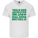 Back on My Bar Stool St. Patrick's Day Mens V-Neck Cotton T-Shirt White