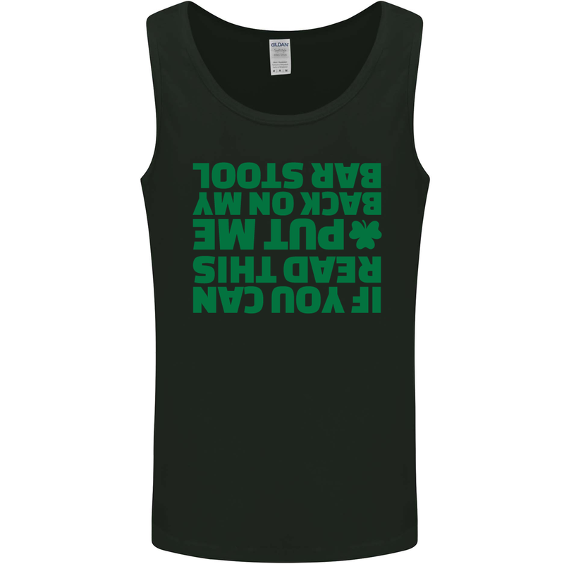 Back on My Bar Stool St. Patrick's Day Mens Vest Tank Top Black
