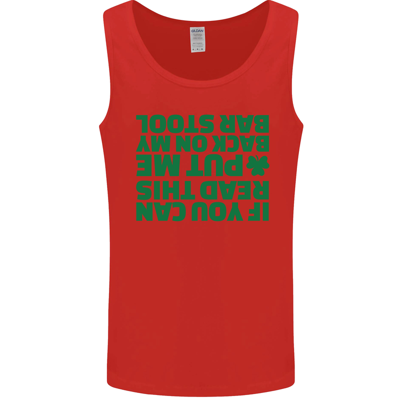 Back on My Bar Stool St. Patrick's Day Mens Vest Tank Top Red