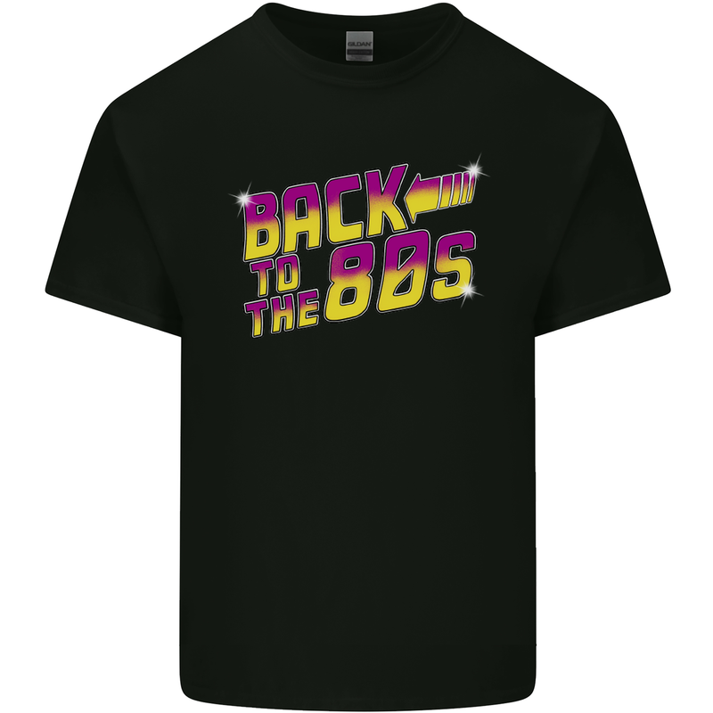 Back to the 80's Retro Pop Music Birthday Mens Cotton T-Shirt Tee Top Black