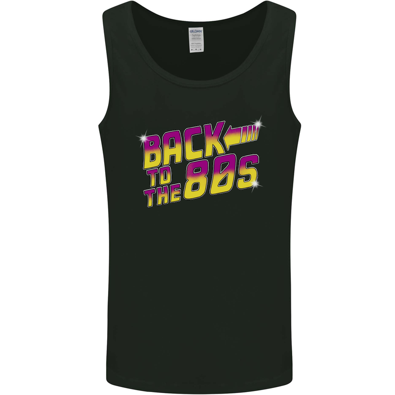 Back to the 80's Retro Pop Music Birthday Mens Vest Tank Top Black