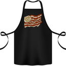 Bacon Egg Stars and Stripes Flag Funny USA Cotton Apron 100% Organic Black