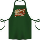Bacon Egg Stars and Stripes Flag Funny USA Cotton Apron 100% Organic Forest Green