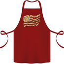 Bacon Egg Stars and Stripes Flag Funny USA Cotton Apron 100% Organic Maroon
