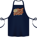 Bacon Egg Stars and Stripes Flag Funny USA Cotton Apron 100% Organic Navy Blue