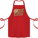 Bacon Egg Stars and Stripes Flag Funny USA Cotton Apron 100% Organic Red