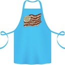 Bacon Egg Stars and Stripes Flag Funny USA Cotton Apron 100% Organic Turquoise