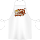 Bacon Egg Stars and Stripes Flag Funny USA Cotton Apron 100% Organic White