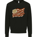 Bacon Egg Stars and Stripes Flag Funny USA Kids Sweatshirt Jumper Black