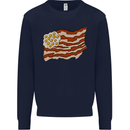Bacon Egg Stars and Stripes Flag Funny USA Kids Sweatshirt Jumper Navy Blue