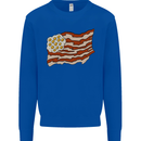 Bacon Egg Stars and Stripes Flag Funny USA Kids Sweatshirt Jumper Royal Blue