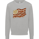 Bacon Egg Stars and Stripes Flag Funny USA Kids Sweatshirt Jumper Sports Grey