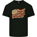 Bacon Egg Stars and Stripes Flag Funny USA Kids T-Shirt Childrens Black