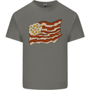 Bacon Egg Stars and Stripes Flag Funny USA Kids T-Shirt Childrens Charcoal