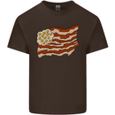 Bacon Egg Stars and Stripes Flag Funny USA Kids T-Shirt Childrens Chocolate