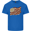 Bacon Egg Stars and Stripes Flag Funny USA Kids T-Shirt Childrens Royal Blue