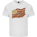 Bacon Egg Stars and Stripes Flag Funny USA Kids T-Shirt Childrens White