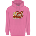 Bacon Egg Stars and Stripes Flag Funny USA Mens 80% Cotton Hoodie Azelea
