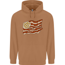 Bacon Egg Stars and Stripes Flag Funny USA Mens 80% Cotton Hoodie Caramel Latte