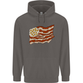 Bacon Egg Stars and Stripes Flag Funny USA Mens 80% Cotton Hoodie Charcoal